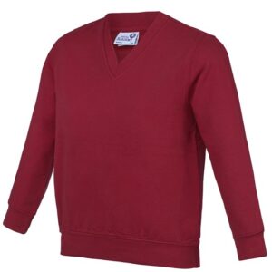 AWDis Academy Kids Academy V-neck Sweatshirt - Academy Claret