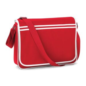 Bagbase Retro Messenger - Classic Red/White