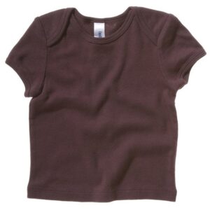 Bella+Canvas Short-sleeve Baby Rib T-shirt - Chocolate: Age 3/6 Mths