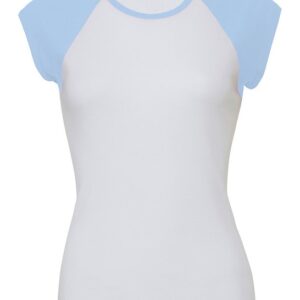 Bella+Canvas Baby Rib Cap Sleeve Contrast Raglan T-shirt