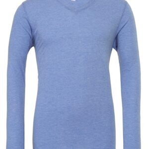 Bella+Canvas Unisex Triblend Long-sleeve V-neck T-shirt - Blue