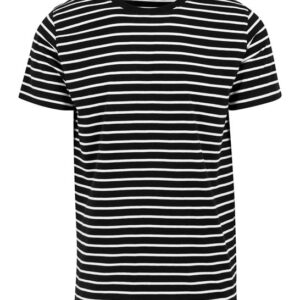 Build Your Brand Black and White Stripe tee