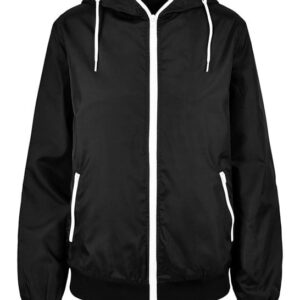 Build Your Brand Women’s Two-tone Tech Windrunner Jacket - Black/White