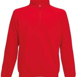 Fruit of the Loom Classic 80/20 Zip Neck Sweatshirt Red