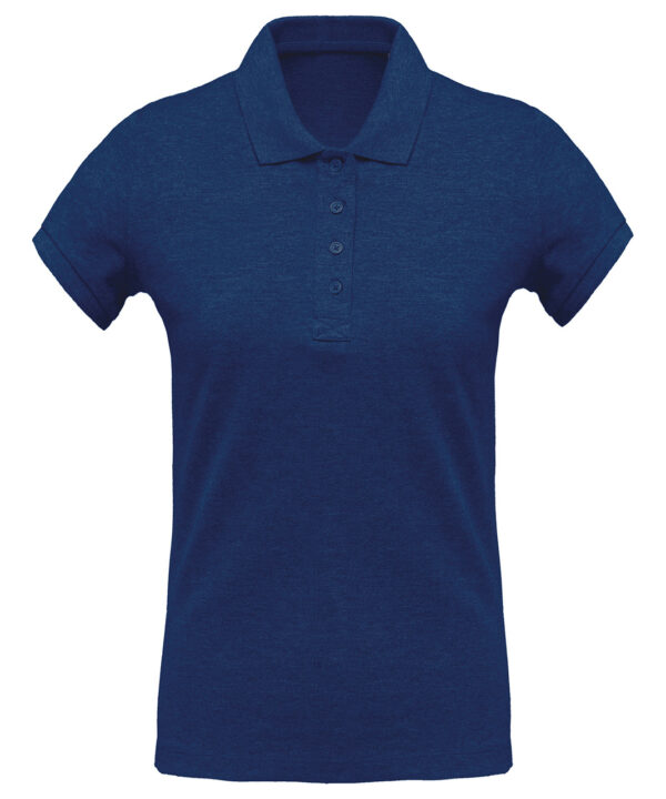 Kariban Ladies’ organic piqué short-sleeved polo shirt - French Navy Heather