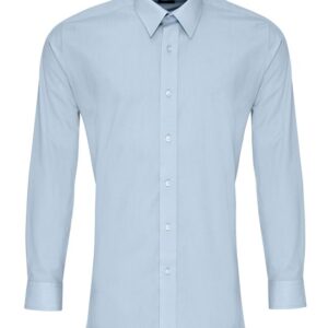 Premier Poplin Fitted Long-sleeve Shirt - Light Blue