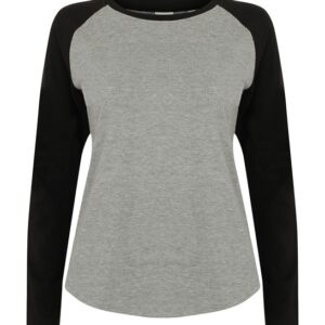 SF Kids Long-sleeve Baseball T-shirt - Heather Grey/Black