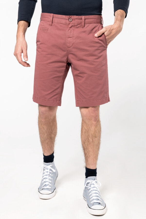 Kariban Men's Washed-effect Bermuda Shorts - Washed Marsala