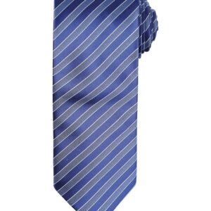 Premier Double Stripe Tie - Navy/Blue